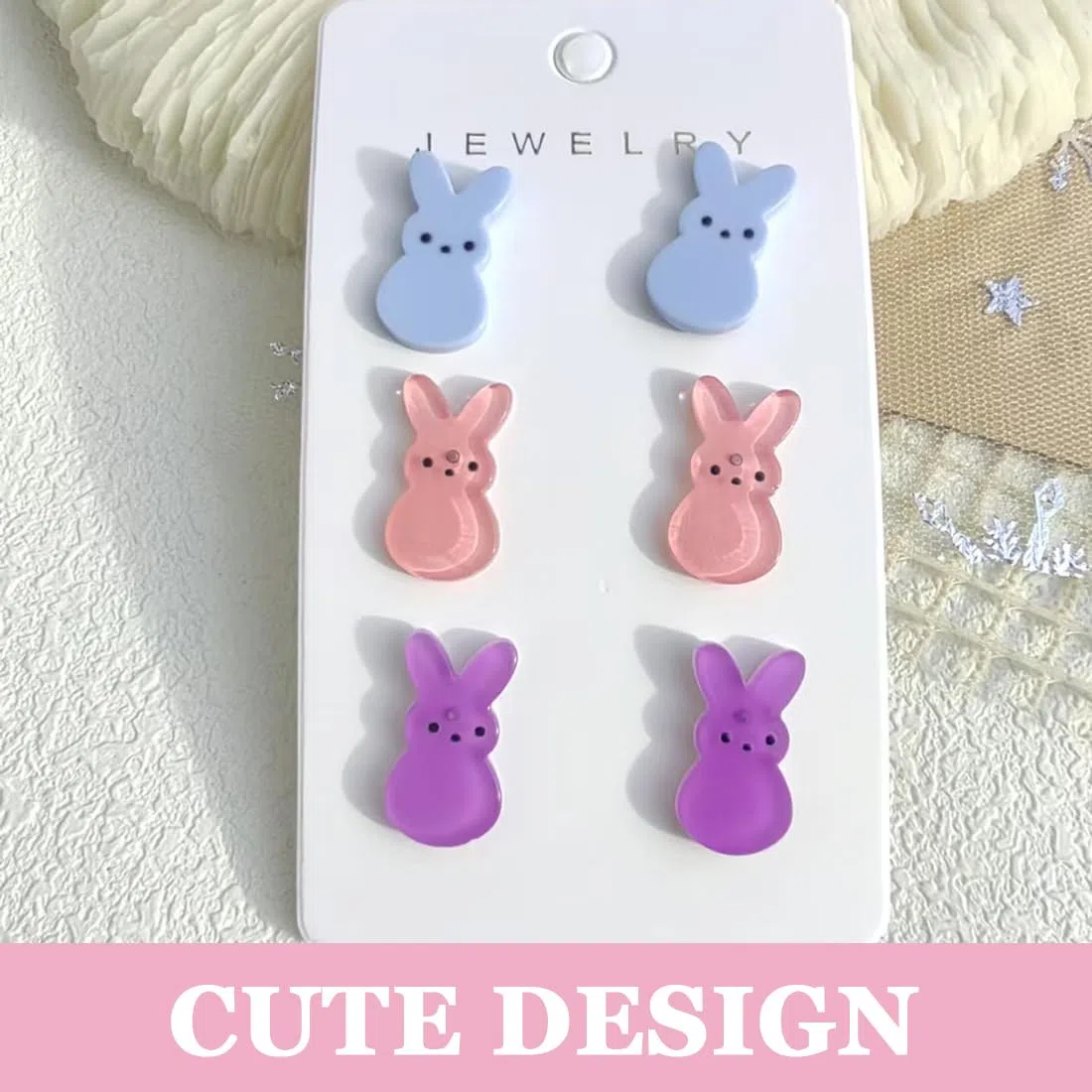 6 Paia Orecchini Bambina Di Pasqua orecchino Per Donna Pendenti Coniglietto Carota Anallergici Set Per Ragazze E Feste