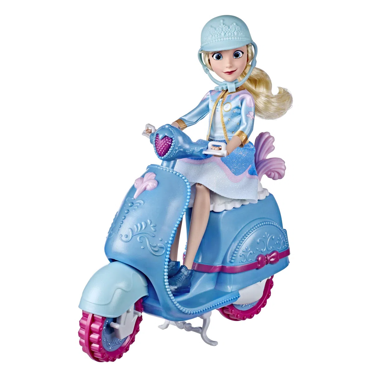 Disney Hasbro Princess Comfy Squad (Bambola Fashion Cenerentola con Scooter, Casco e Adesivi per Personalizzare, Ispirata al Film Ralph spacca Internet), Multicolore, E8937