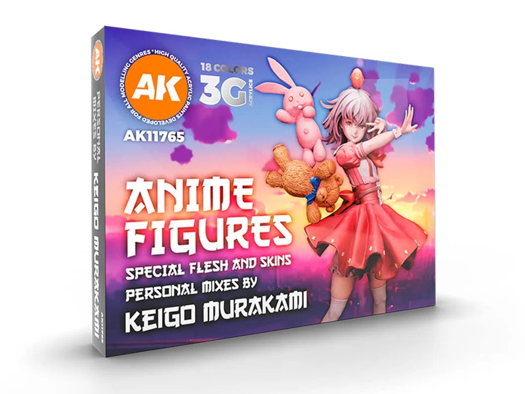 AK Interactive Keigo Murakami AK11765 - Kit di pittura acrilica 3G, statuette di anime speciali di pelle e pelle nera