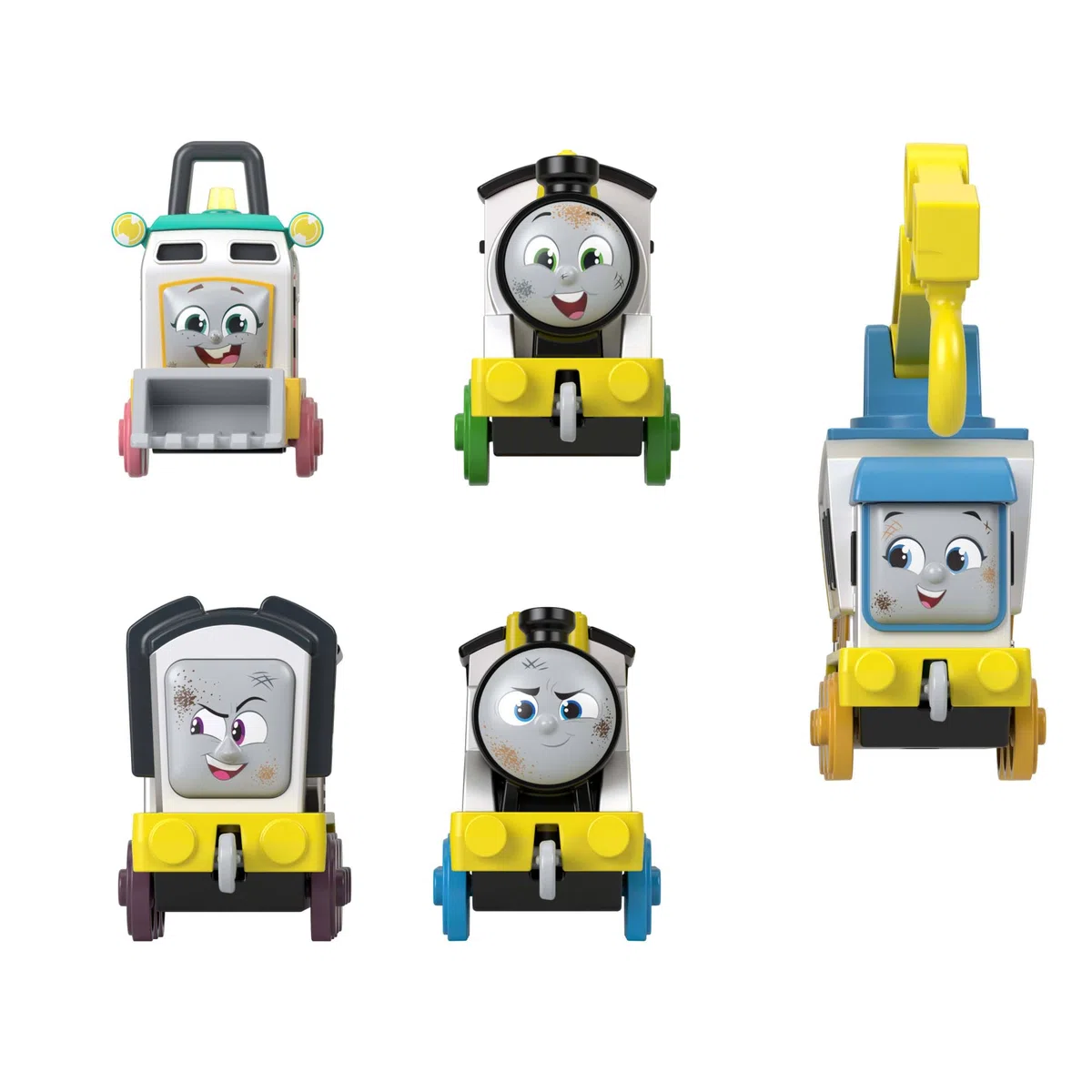 Thomas & Friends - Squadra del Cantiere, set con 5 veicoli locomotiva a tema costruzione ispirati ai personaggi della serie animata, giocattolo per bambini, 3+ anni, JBW26