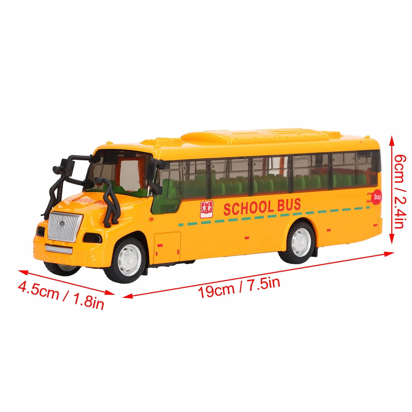 Modello di Autobus Scuola Giallo in Lega Pressofuso Porta Aperta 1:32, Veicolo Giocattolo con Luci e Suoni