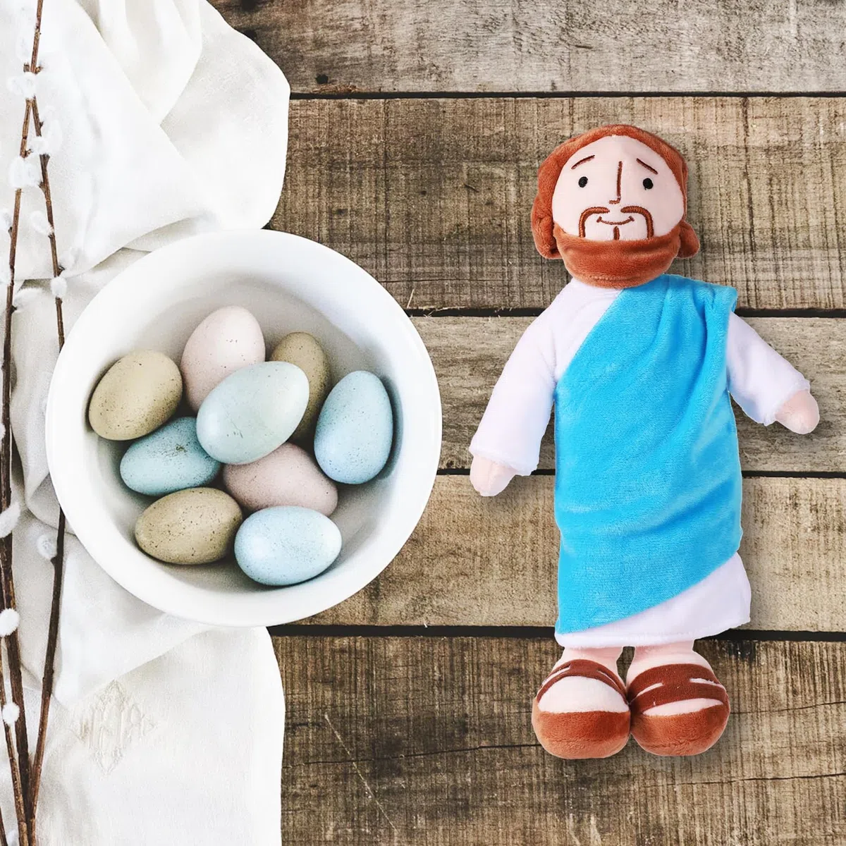 Bambola di peluche di Gesù, 32,6 cm, Gesù sorridente, classica bambola di peluche ripiena Salvatore, bambola religiosa cristiana regalo per casa, forniture per feste, Natale, può stare in piedi o