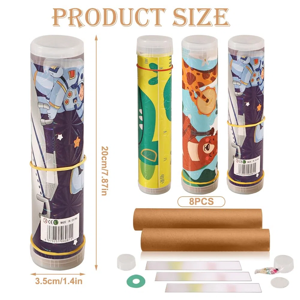 Set di 8 caleidoscopio per bambini, caleidoscopio, bomboniere, caleidoscopio, pensierino fai da te, fai da te, fai da te, esperimento di mitbringeo per bambini dai 6 agli 8 anni in su