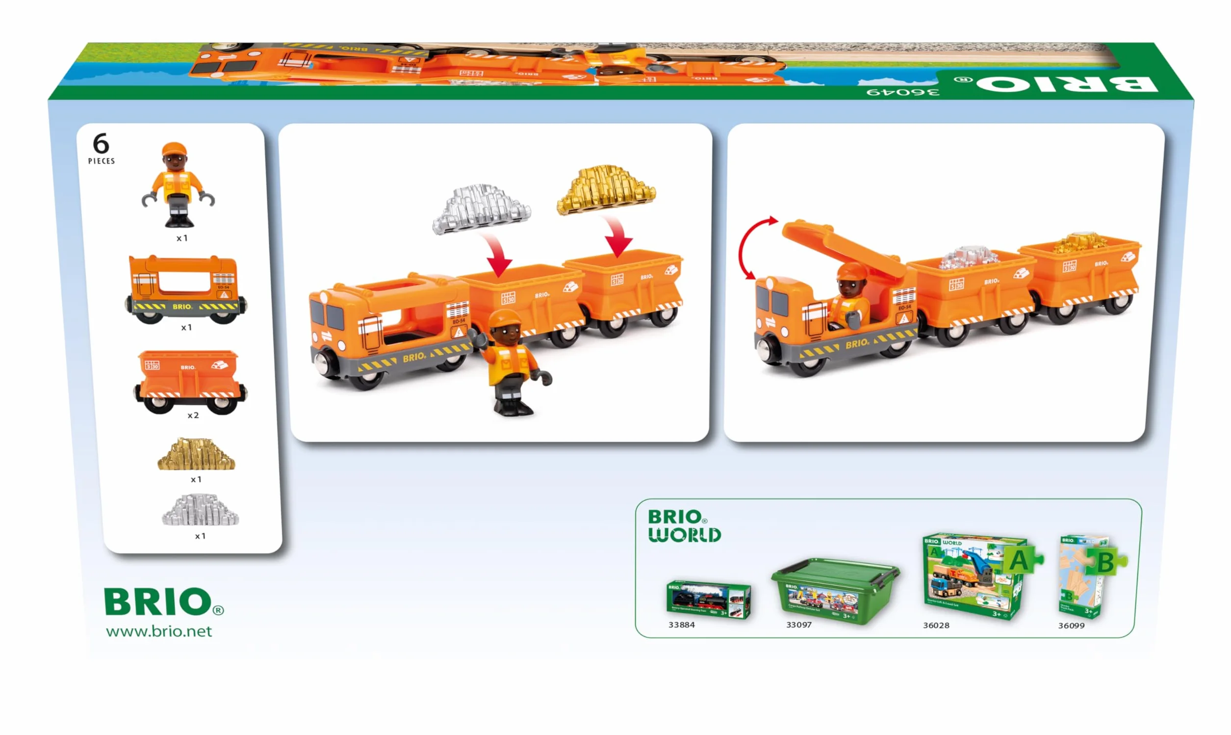 BRIO World - Treno Merci, Accessorio Pista Trenino, Set Costruzioni in Legno, Compatibile con Tutti i Prodotti BRIO, Giocattolo per Bambini 3+ Anni