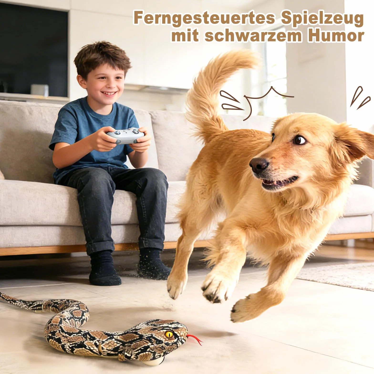 HILKKET Serpente telecomandato, serpente pitone RC da 64 cm per terra e in acqua a 5 km/h, giocattolo impermeabile per piscina