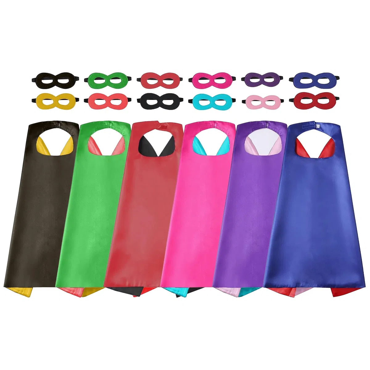 Set di maschere da supereroe per bambini, costume da eroe 6 double face, per cosplay, feste per ragazzi e ragazze