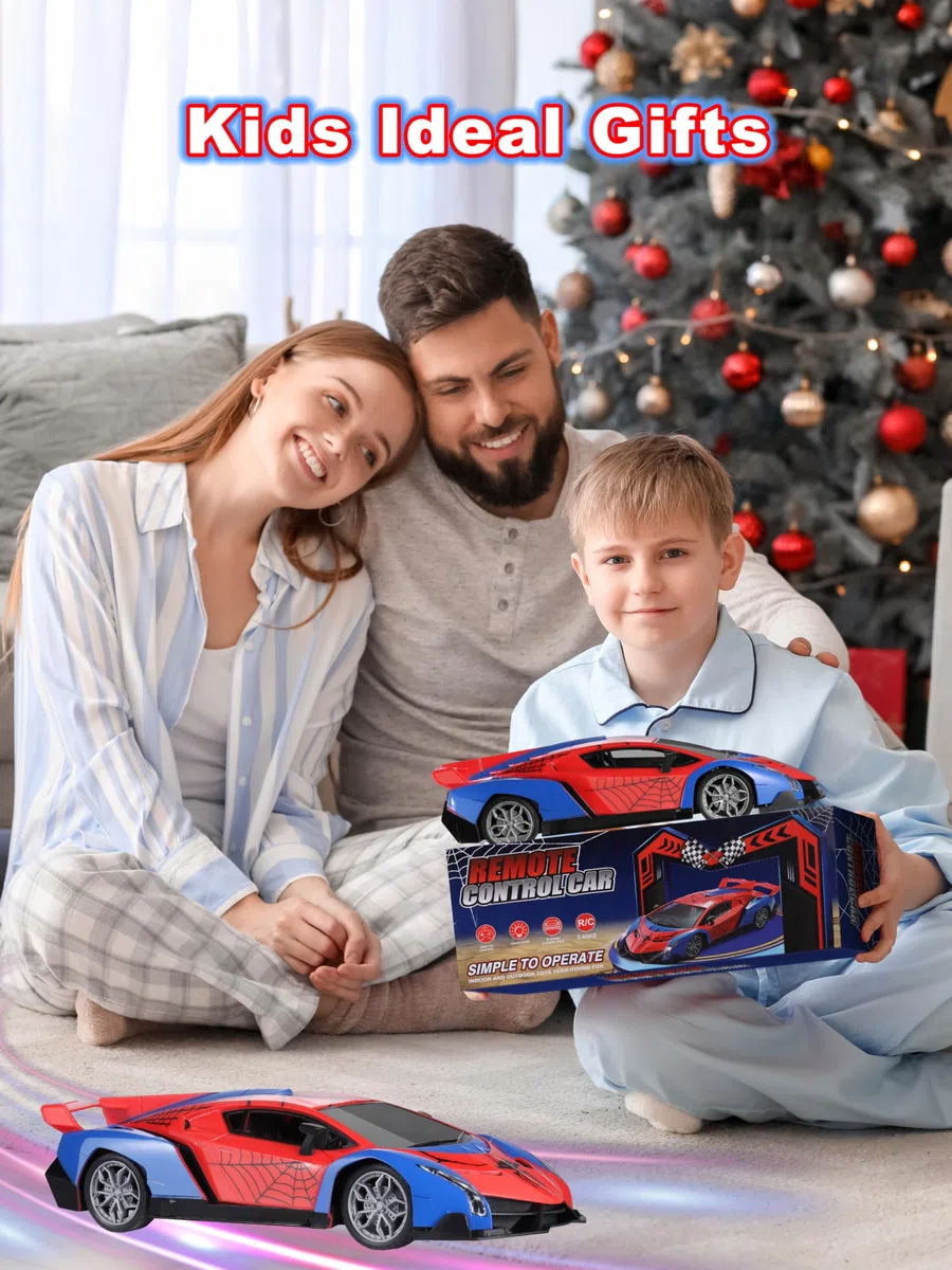 Kssvzz Auto Telecomandata, Spider Auto Radiocomandata da Corsa Veloce con Luci, Macchinine Giocattolo per Bambini 3 4 5 6 7 8 9 Anni Regalo Giochi Esterno Gioco