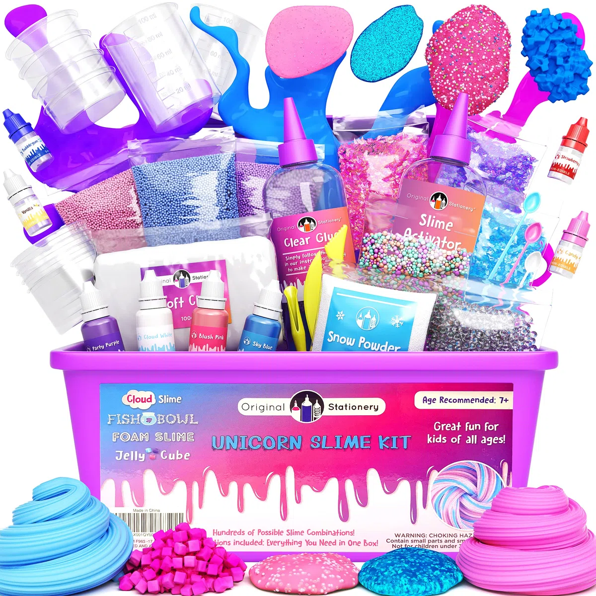 Original Stationery Unicorn Slime Kit Completo, Laboratorio Slime per Bambine – Fabbrica dello Slime Unicorno Soffice, Attivatore Kit Fai Da Te Regalo