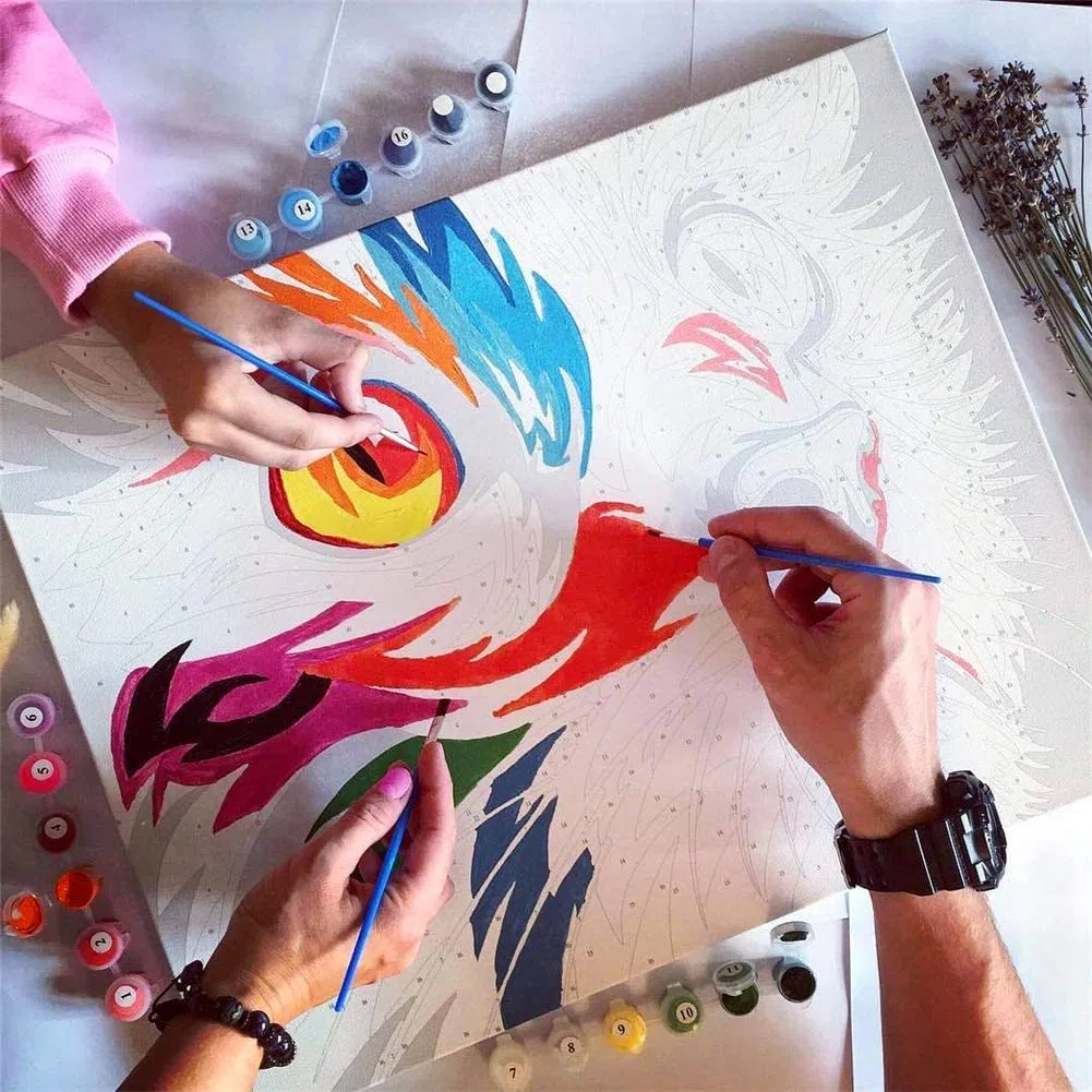 Komking Kit per Pittura con i Numeri per Bambini e Adulti Principianti, Pittura con i Numeri per Bambini Aquila, Kit Artigianale per Pittura con i Numeri per Adulti, Aquila Colorata 40,6 x 50,8 cm