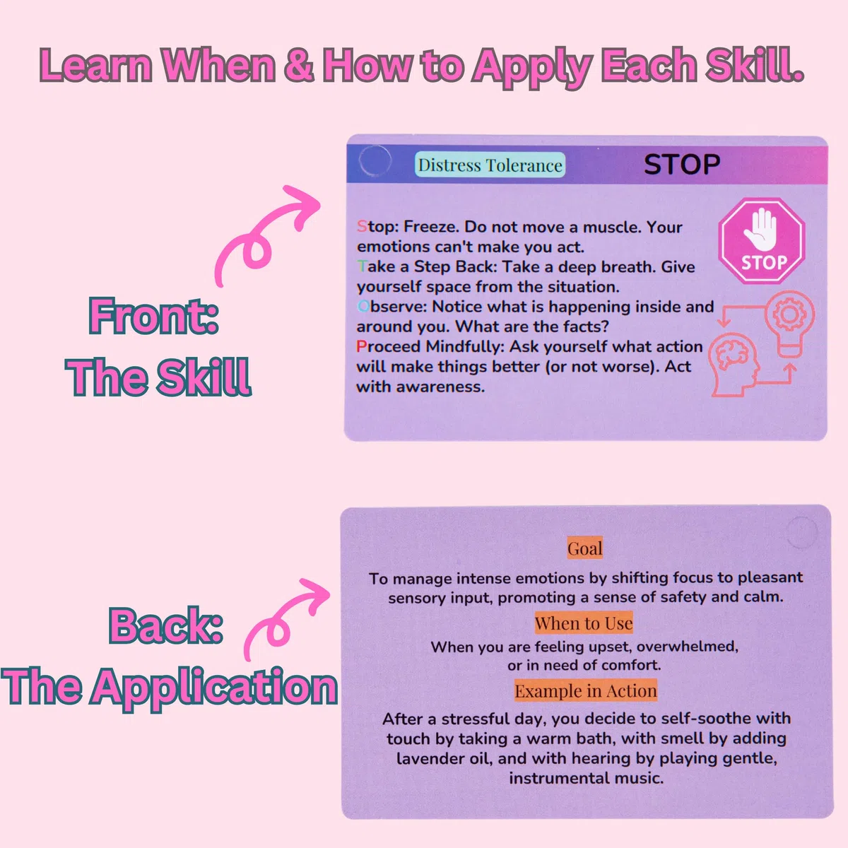 DBT Skills Coaching Cards con esempi e obiettivi guidati - 25 flashcard per regolazione emotiva, sollievo dallo stress e strumenti di coping - per adolescenti e adulti