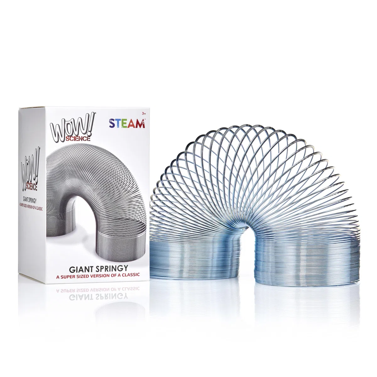 POPULAR SCIENCE Giant Springy Large Metal Coiled Helix Toy, Silver