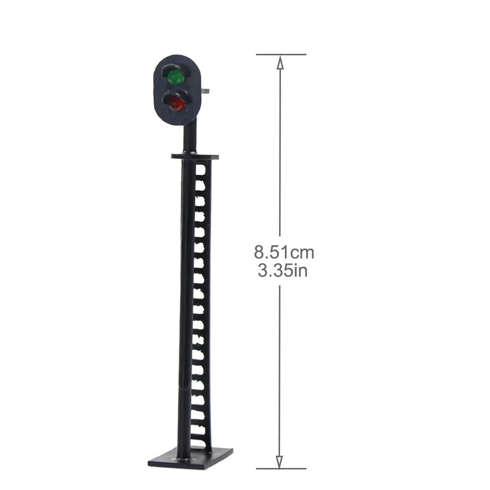 Evemodel Segnali di Blocco Ferroviario Modello 5 Pezzi Scala Ho o OO Verde/Rosso 8 cm 12V LED