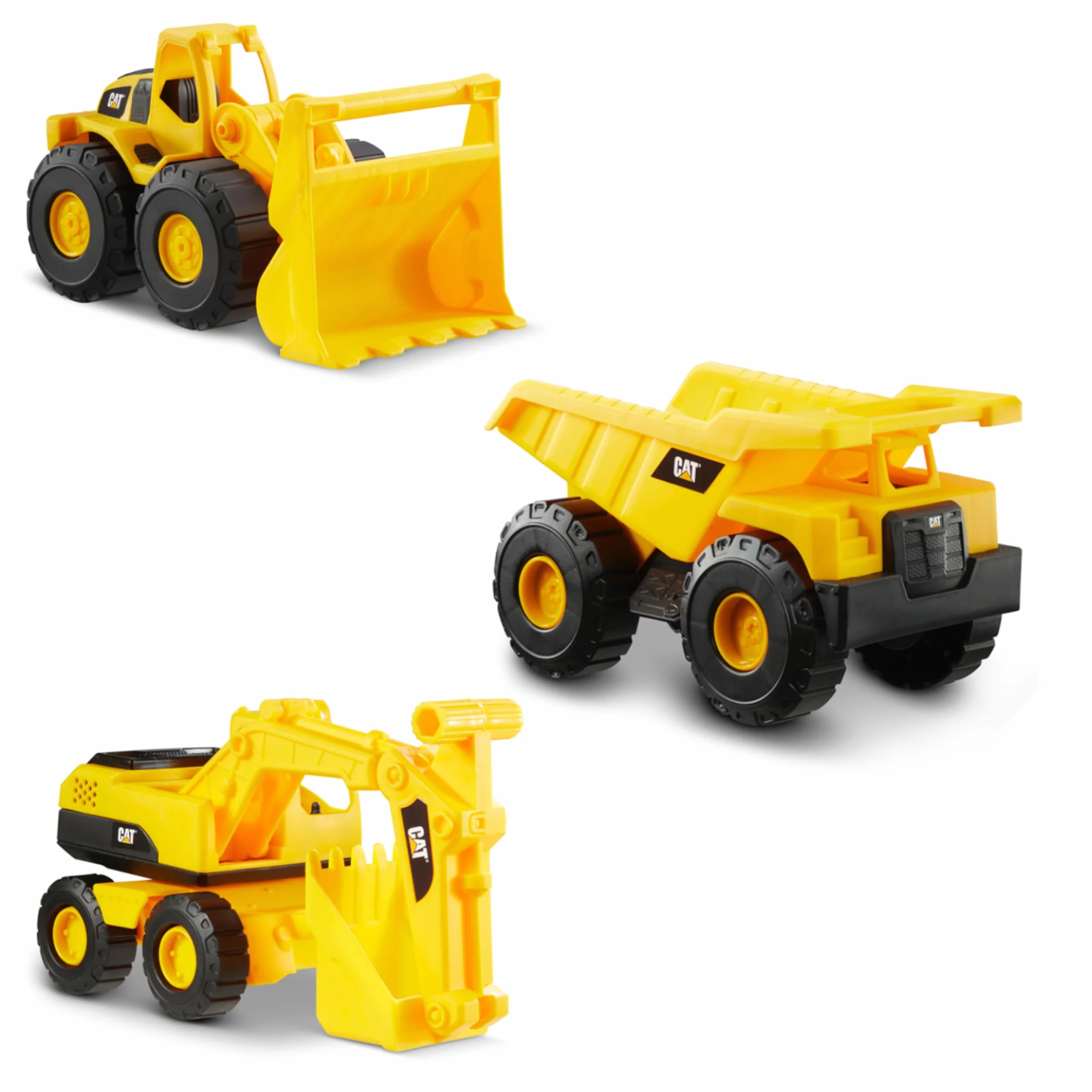 CatToysOfficial 3 Pack Caterpillar Mini Crew confezione da 3 Veicolo da costruzione, Colore Giallo, Nero, 18 cm, 82360