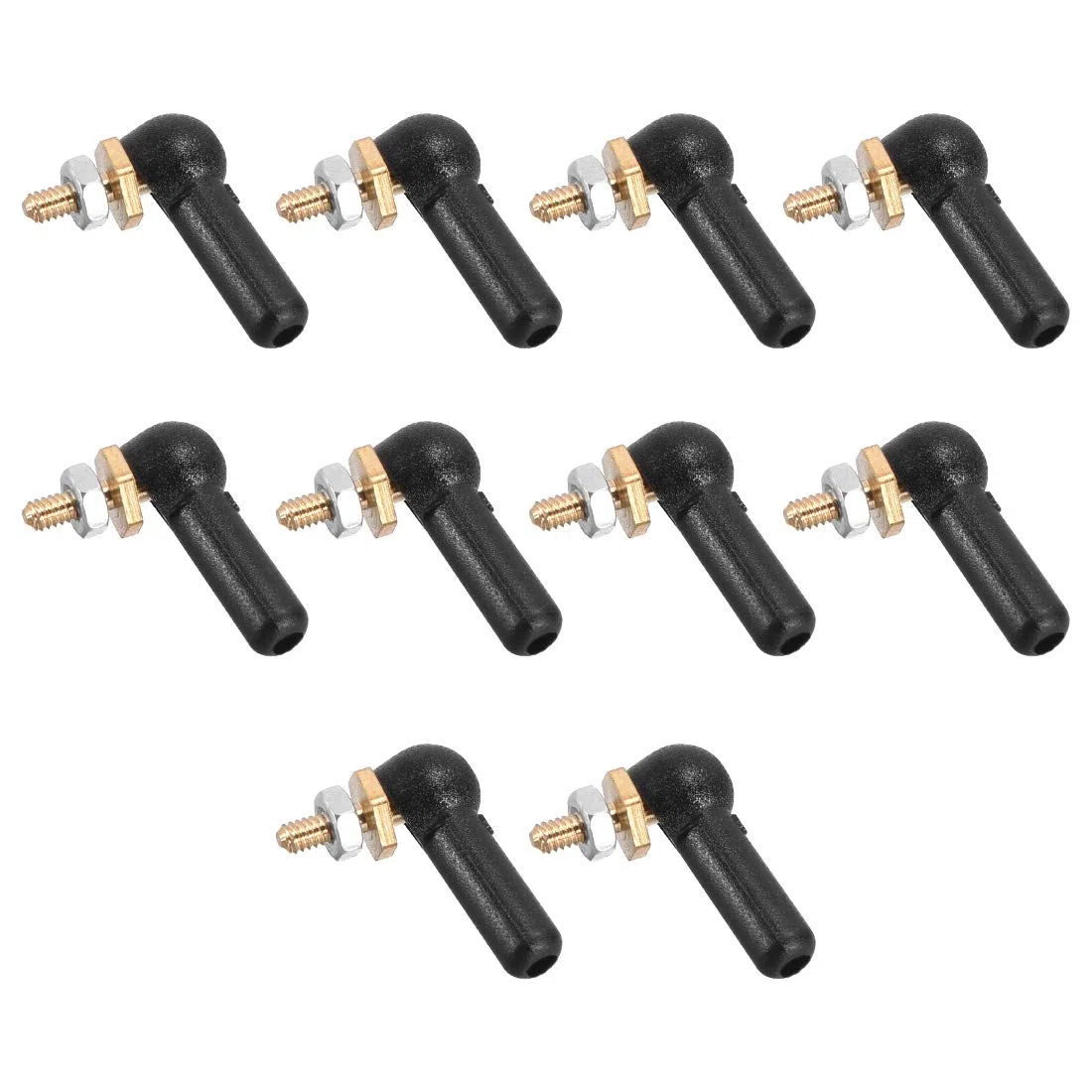 sourcing map 10 PZ 2mm/M2 Raccordo End Tie Rod End Metallo Testa A Sfera Nero per RC Barca Auto Aereo Robot