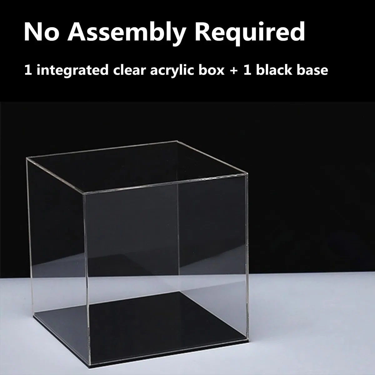 Cliselda Vetrina in Acrilico Trasparente con Base Nera, Nessun assemblaggio richiesto, Protezione Antipolvere Scatola in Acrilico per Action Figure Giocattolo da Collezione (15x15x15cm)