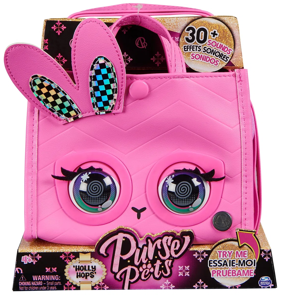 Purse Pets Borsetta Tote Perfect in Versione Coniglietto | Borsetta interattiva per Bambina con Oltre 30 Suoni e reazioni, Giocattoli per Bambine dai 4 Anni in su
