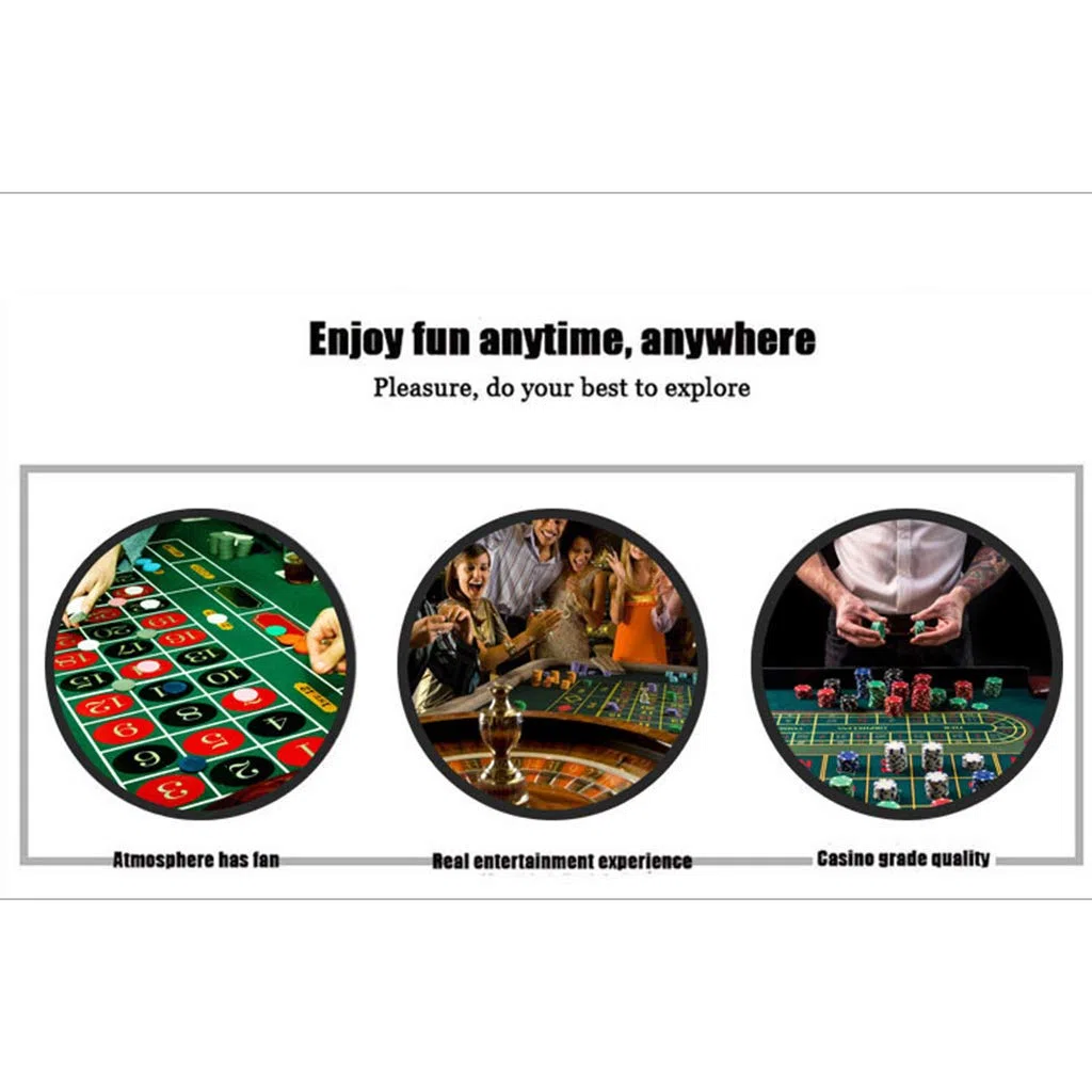 Roulette da Casinò 25,4 cm Set di Gioco con Tovaglia, Chips, Rastrllo, Palle d'Acciaio, Per KTV Party Game, Età 120 Mesi+