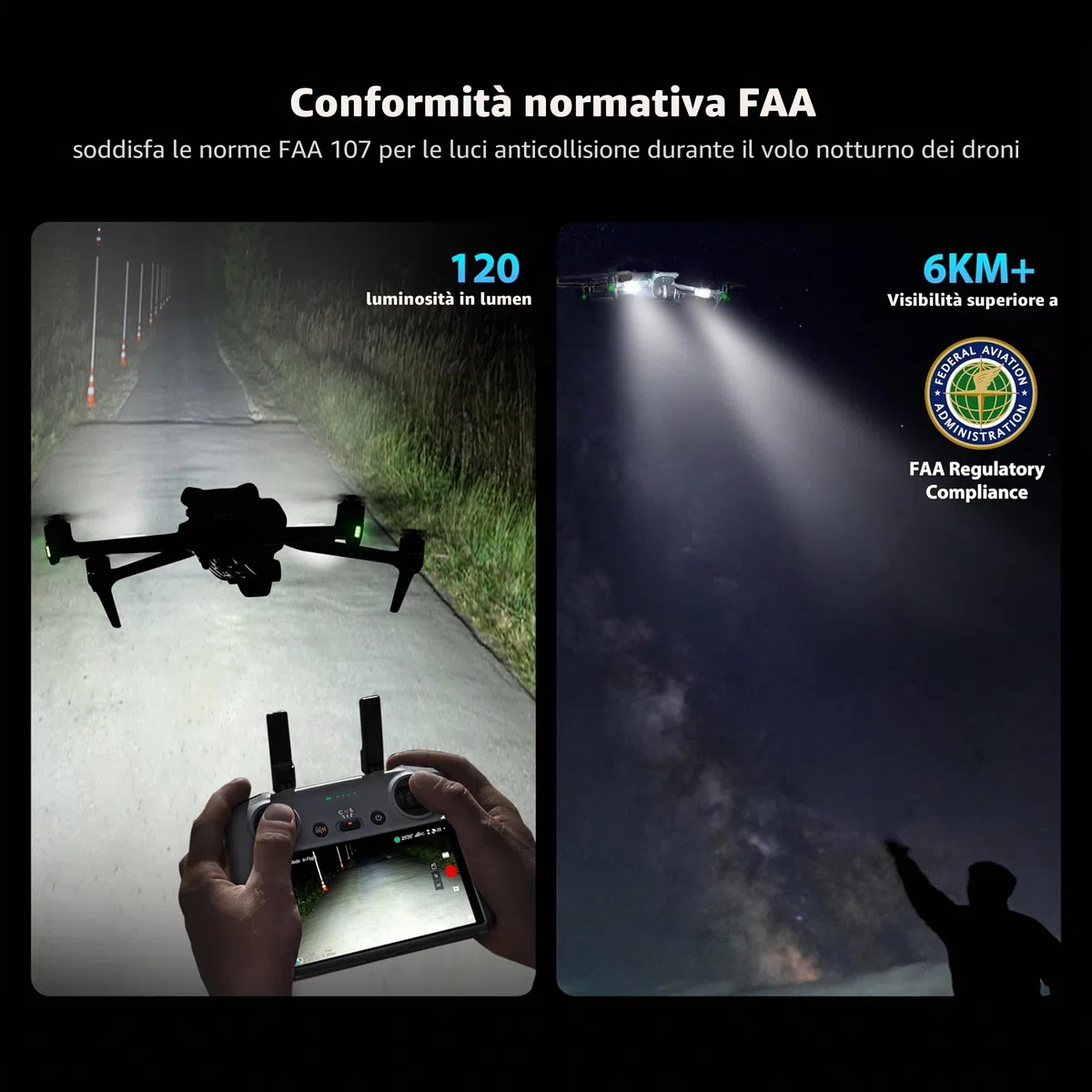 luce stroboscopica per droni, luce anticollisione a LED ricaricabile per il volo notturno, adatta a DJI Mini 4 Pro, Avata 2, Air 3S A e a tutti gli accessori per droni