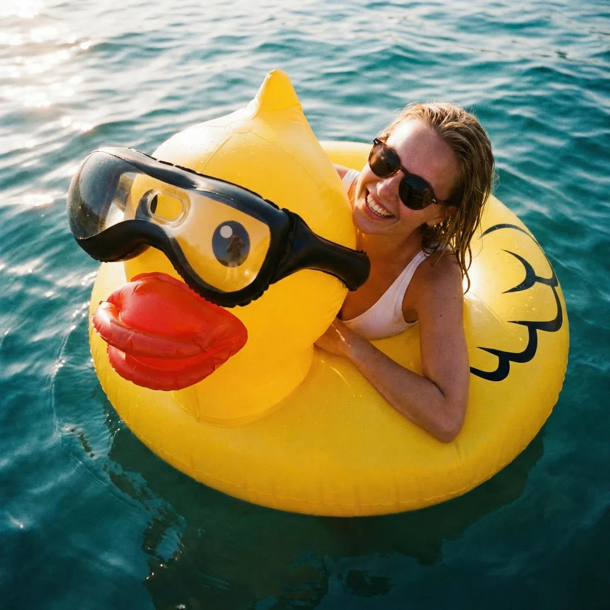 Float Joy Gonfiabili Piscina Adulti Ciambella Gonfiabile Mare Anatra Tubo Galleggiante Piscina 106cm