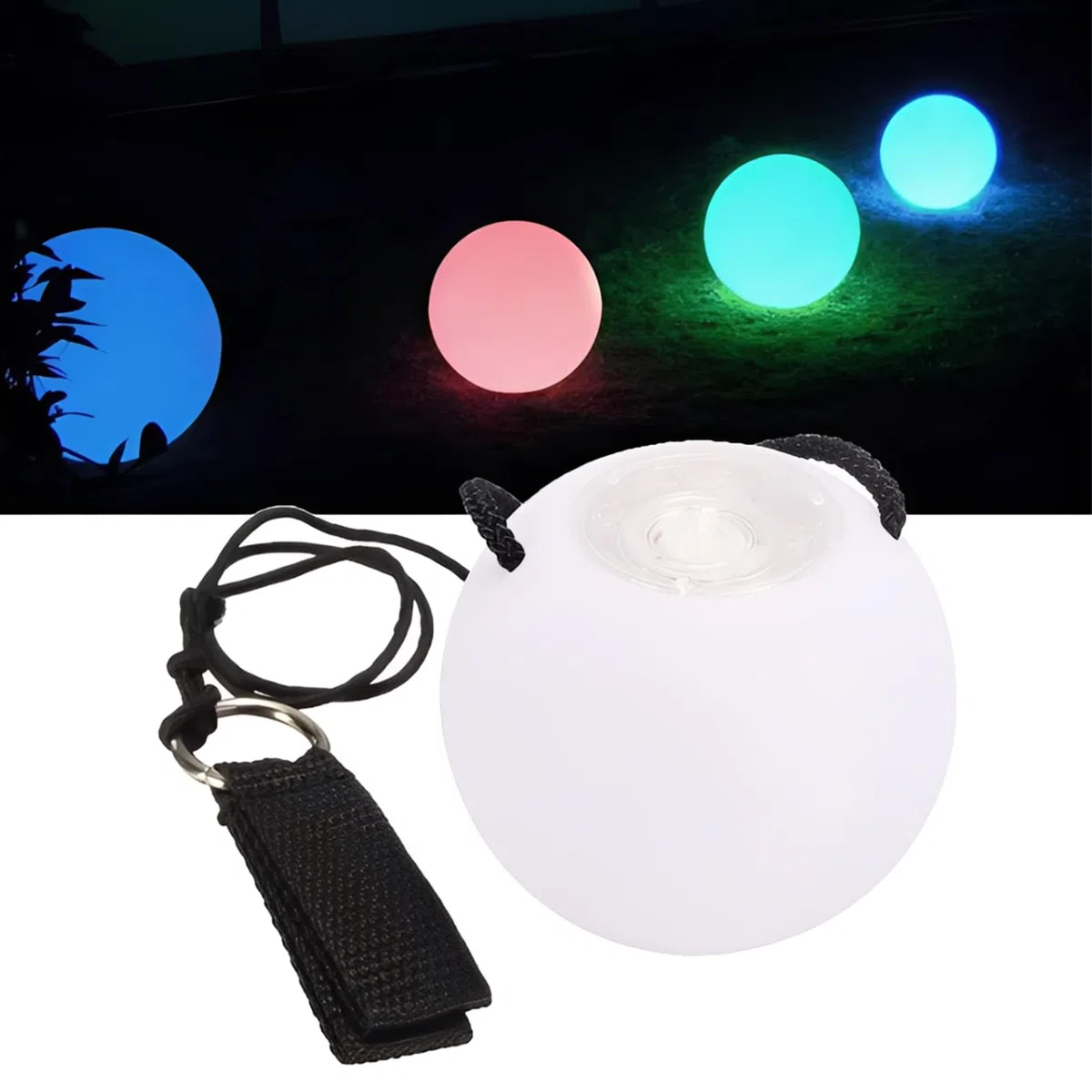 PORFOYO Set di 4 Palline LED Poi per Giocoleria: LED Poi Palle da Giocoliere, con 9 Funzioni Luminose, Palline Luminose da Giocoliere per Giocare a Danza, Spettacoli di Luce, Campeggio, Rave
