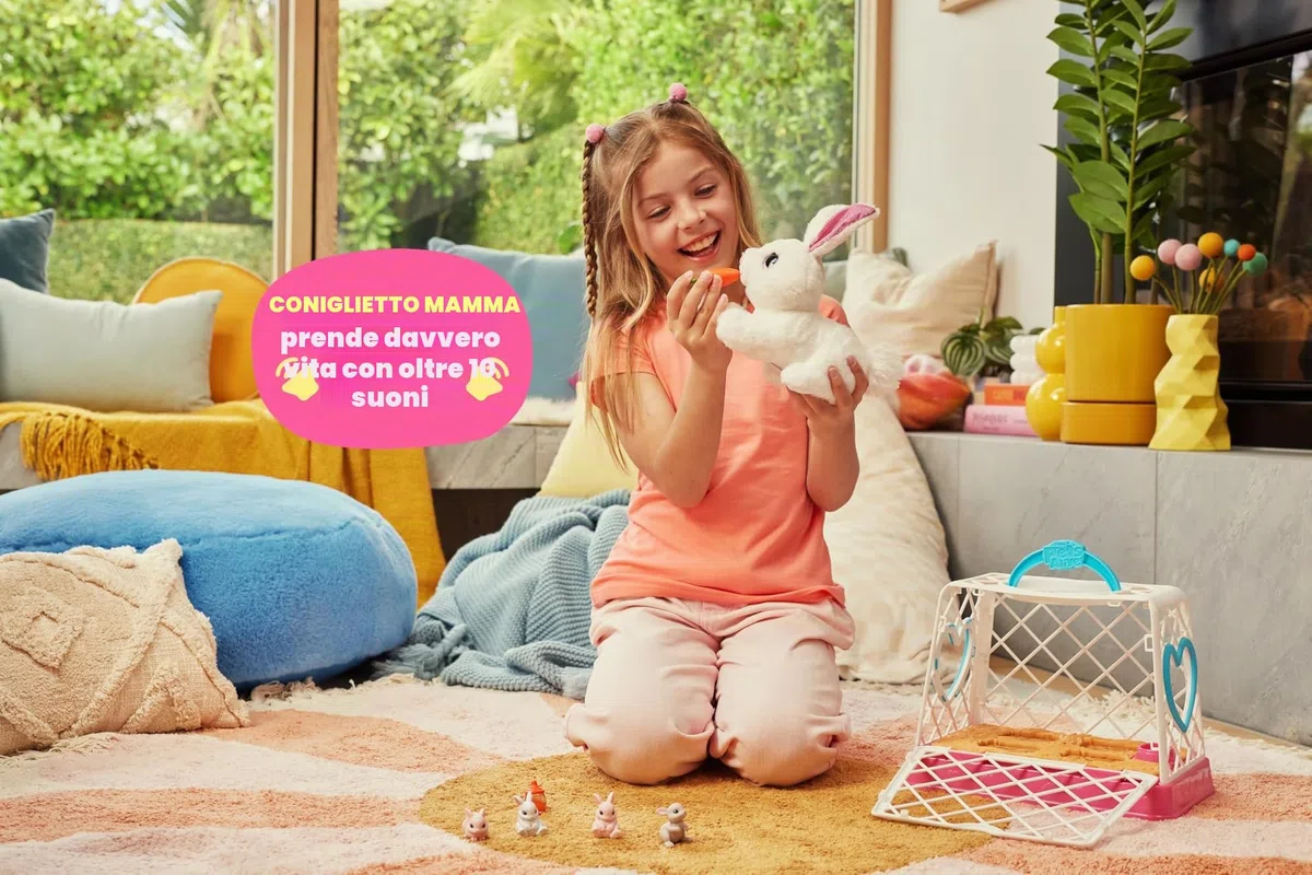 Pets Alive Mamma Coniglietta Pasquale Sorpresa di ZURU, Coniglio Robotico Elettronico con Cuccioli, Giocattolo Interattivo Pasqua Bambini