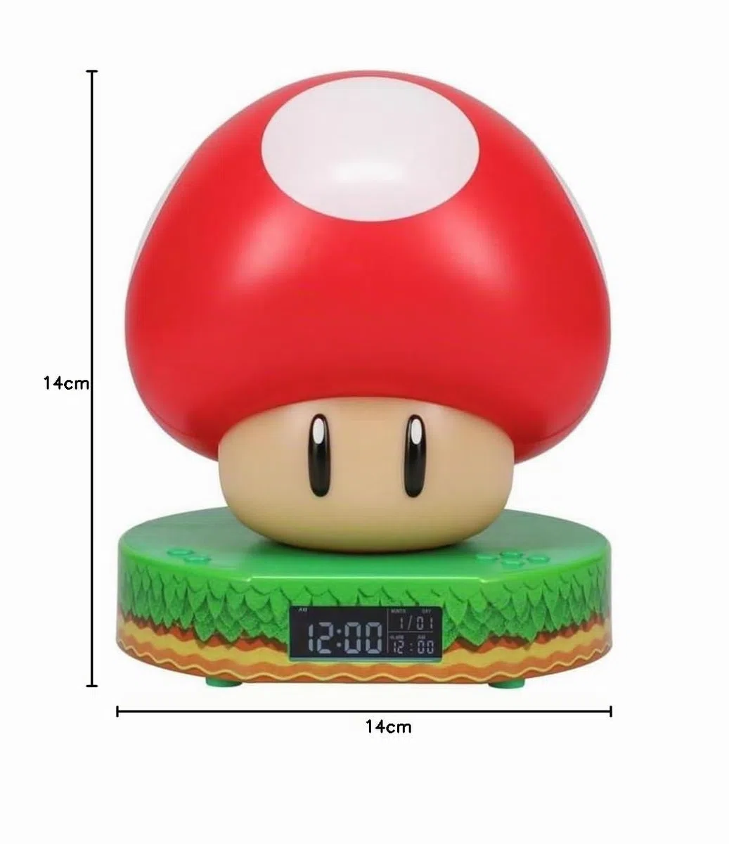 Sveglia Digitale Super Mario Mushroom Sveglia per Bambini con Suoni Power Up, Accessorio Camera