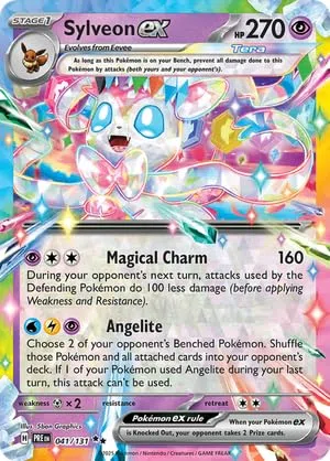 Pokemon - Sylveon 041/131 – Evoluzioni Prismatiche – Doppia Rara – Carta singola in lamina