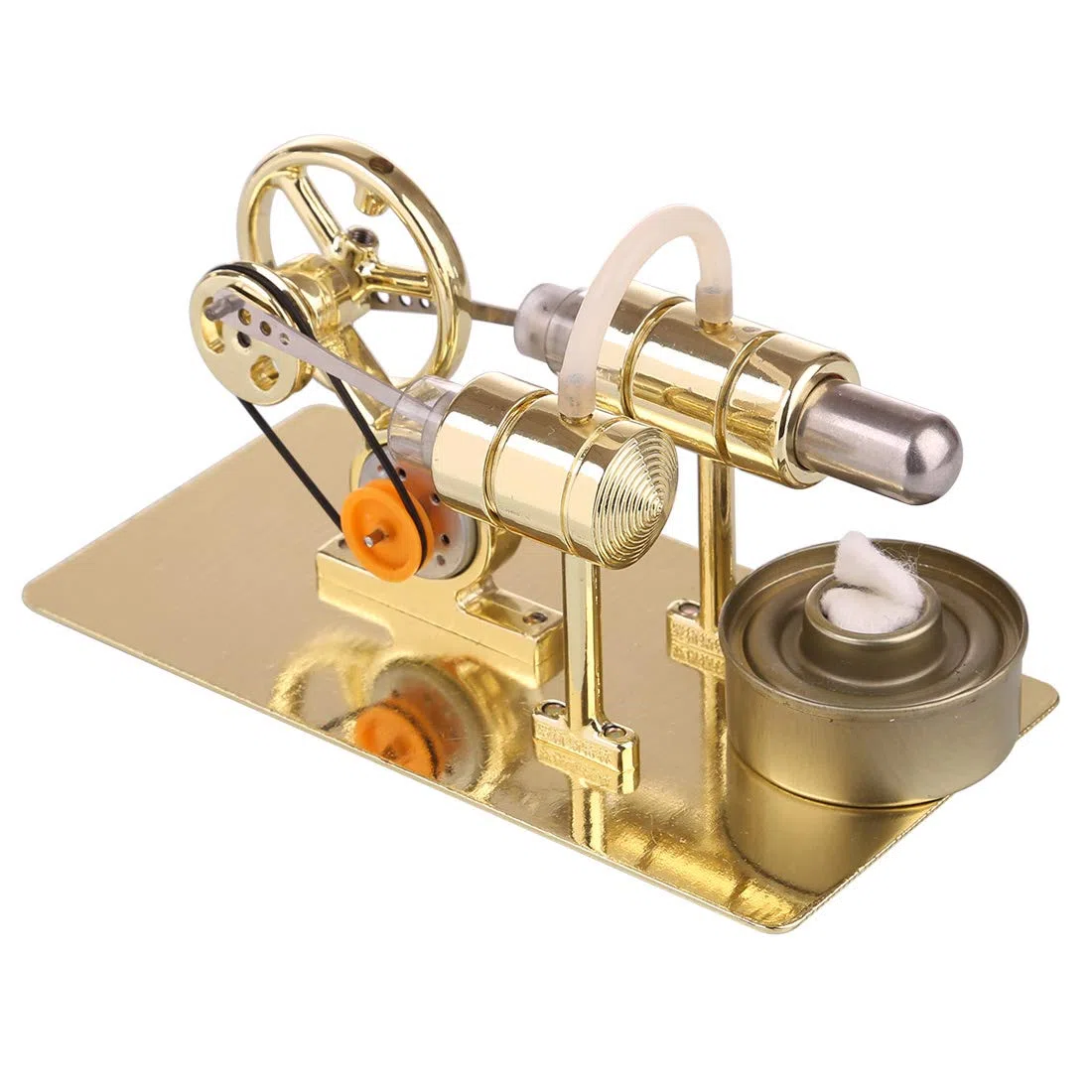 CreativeBlocker Kit da assemblare con motore Stirling per adulti - Fai da te Mini motore Stirling in metallo funzionante con lampade ad alcool, modello di macchina a vapore ad aria calda, kit di