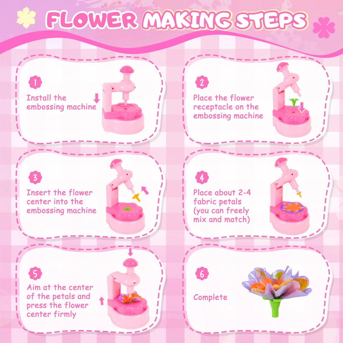 FORMIZON Kit Lavoretti Creativi per Bambini, DIY Kit Composizione Bouquet Giochi Bambina 4 5 6 7 8 9 10 11 12 + Anni Femmina, Creativo Bambine Laboratorio dei Fiori Bouquet per Ragazze 4+