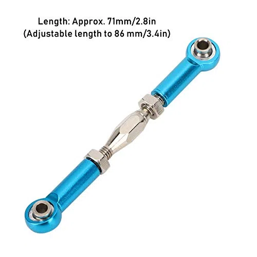 Tbest RC Pull Rod, 6 Pezzi servo Link Regolabili Tirante Tirante in Lega di Alluminio tiranteria Set di tiranti per RC Hobby Modello di Auto(Blu)