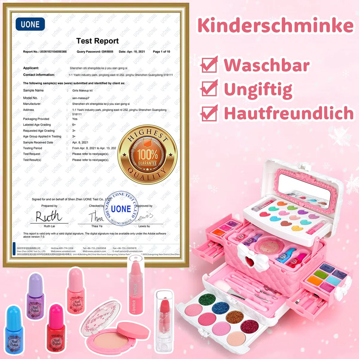 Trucchi Bambina Set, 55 Pezzi Sicuro e Atossico e Lavabile Valigetta Trucchi Bambina Anallergici, Giochi Bamba Natale Compleanno Regalo Bamba 3 4 5 6 7 8 9 10 Anni