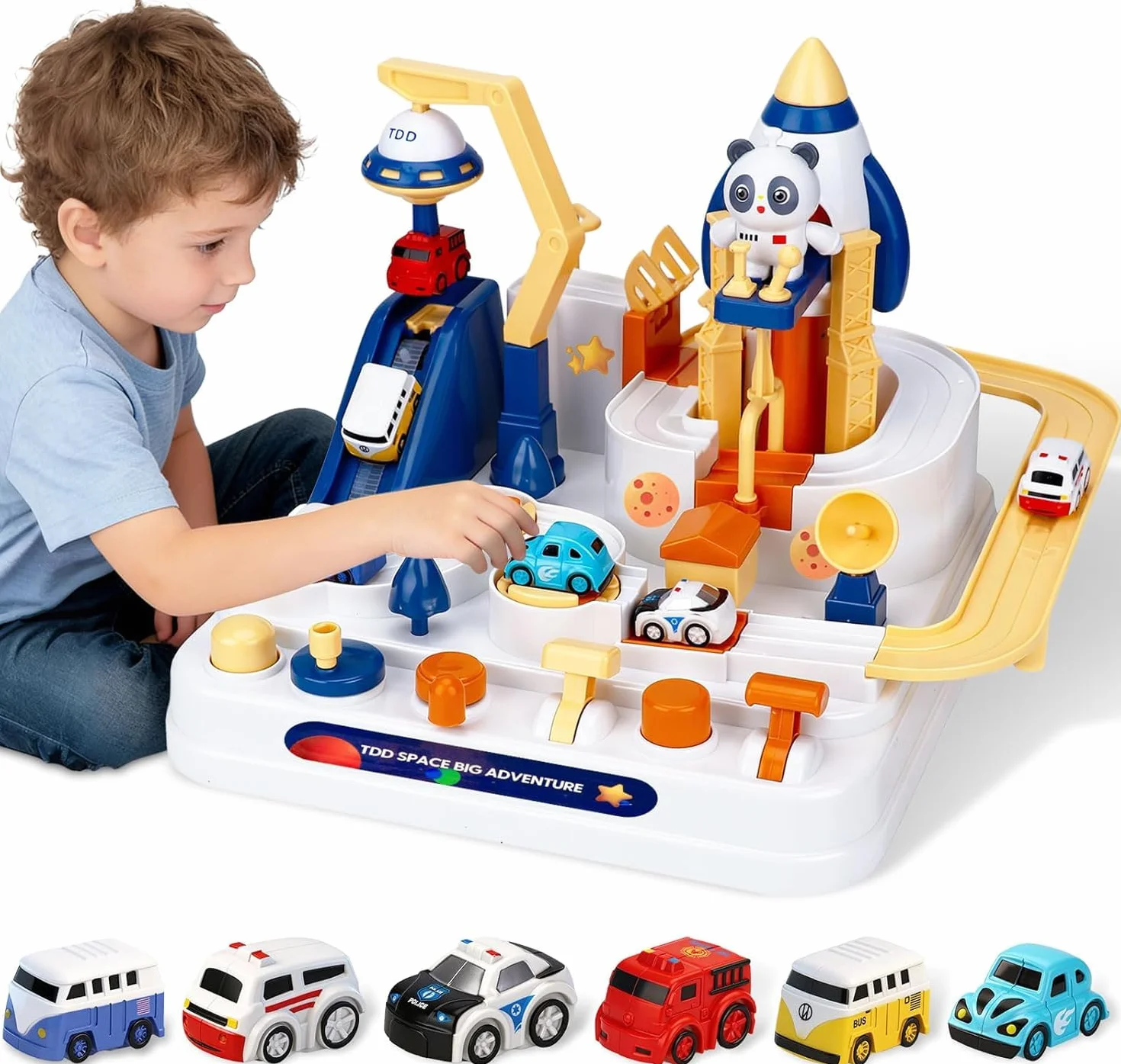 Pista Macchinine Giochi,Gioco di Avventura,Macchinine per Bambini,giocattolo educativo Montessori,adatto a ragazzi e ragazze,regalo per Natale e compleanno,adatto per bambini dai 3 ai 8 anni