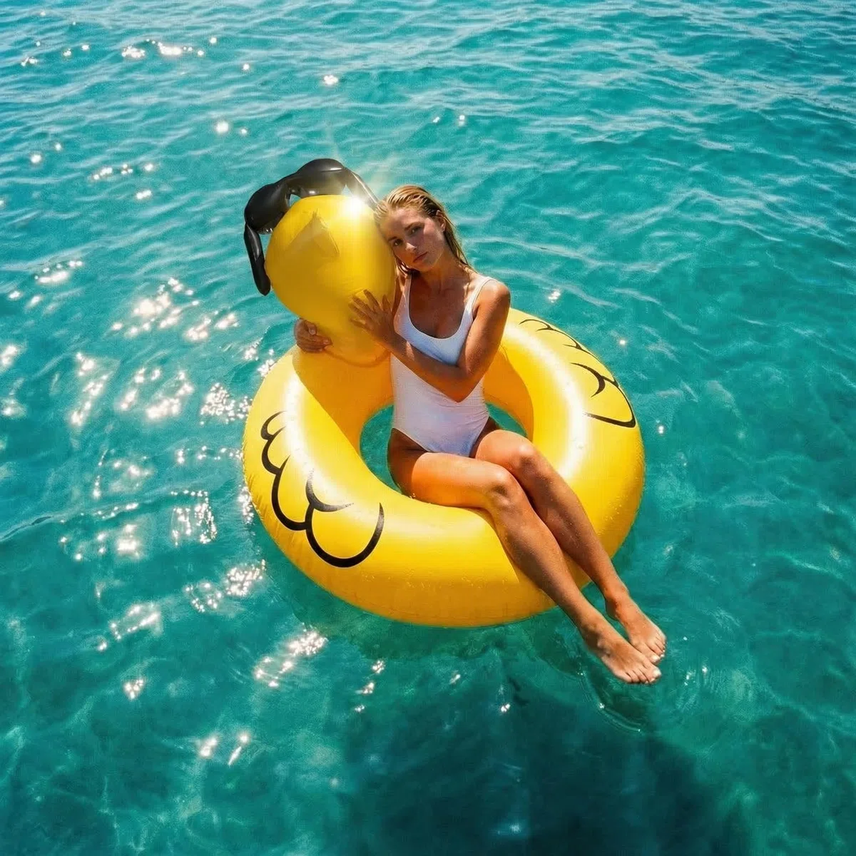 Float Joy Gonfiabili Piscina Adulti Ciambella Gonfiabile Mare Anatra Tubo Galleggiante Piscina 106cm