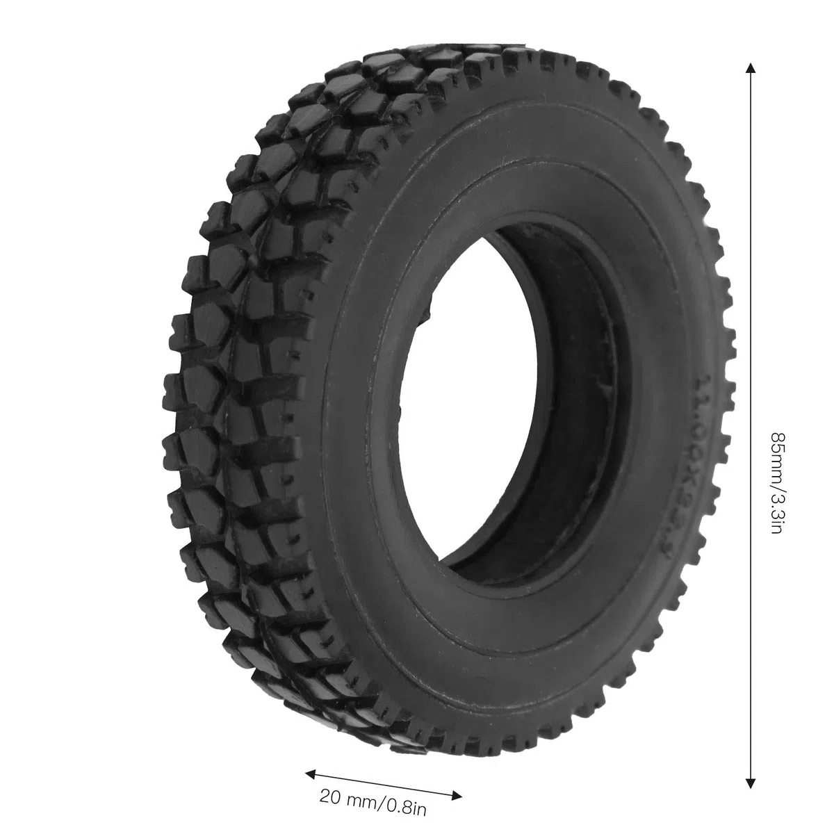Pneumatico Schiacciato da 20 Mm di Larghezza per Trattore Camion 1/14 RC Auto - Pneumatici in Gomma RC 1/14 Camion, Ruote e Pneumatici