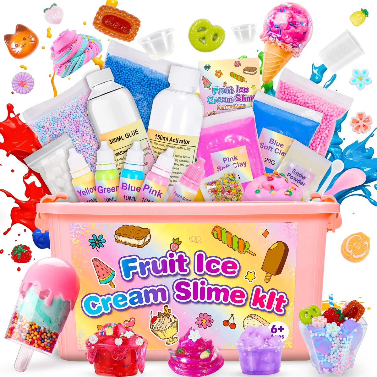 Adeokay Slime per Bambini, Giochi Bambina 6 7 8 9 10 11 12 Anni Femmina Fruit Slime Fluffy Regalo Bimba 6-12 Anni Femmina Slime Kit Lavoretti Creativi per Bambini Slime Giocattoli Bambina 6-12 Anni