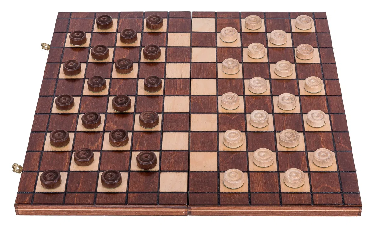 SQUARE - Dama - 100 Caselle - Legno - 40 x 40 cm - Checkers