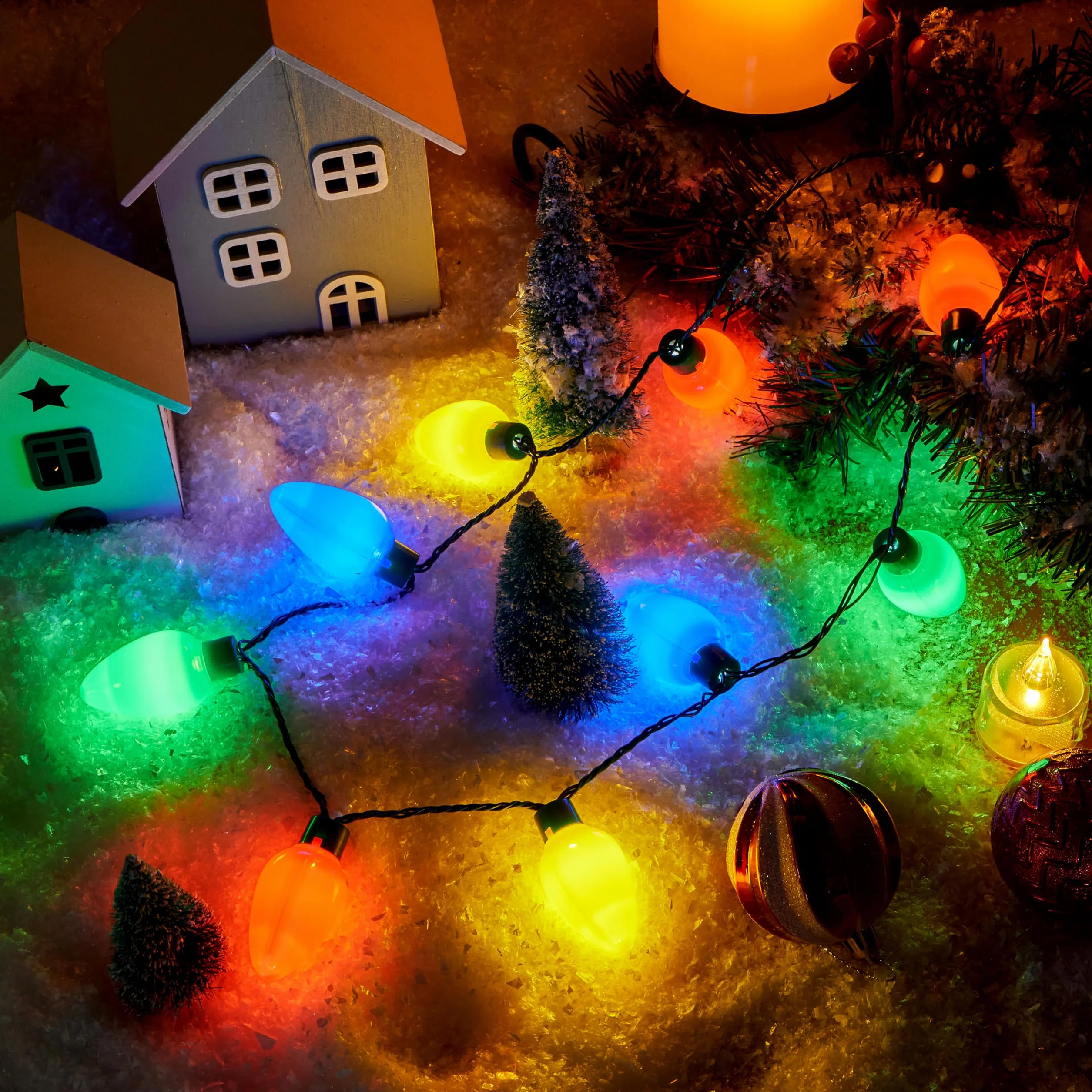 JOYIN 6 Pezzi di LED per Natale Collana di Lampadina Accessori per la Festa di Natale con 12 lampadine Illuminate