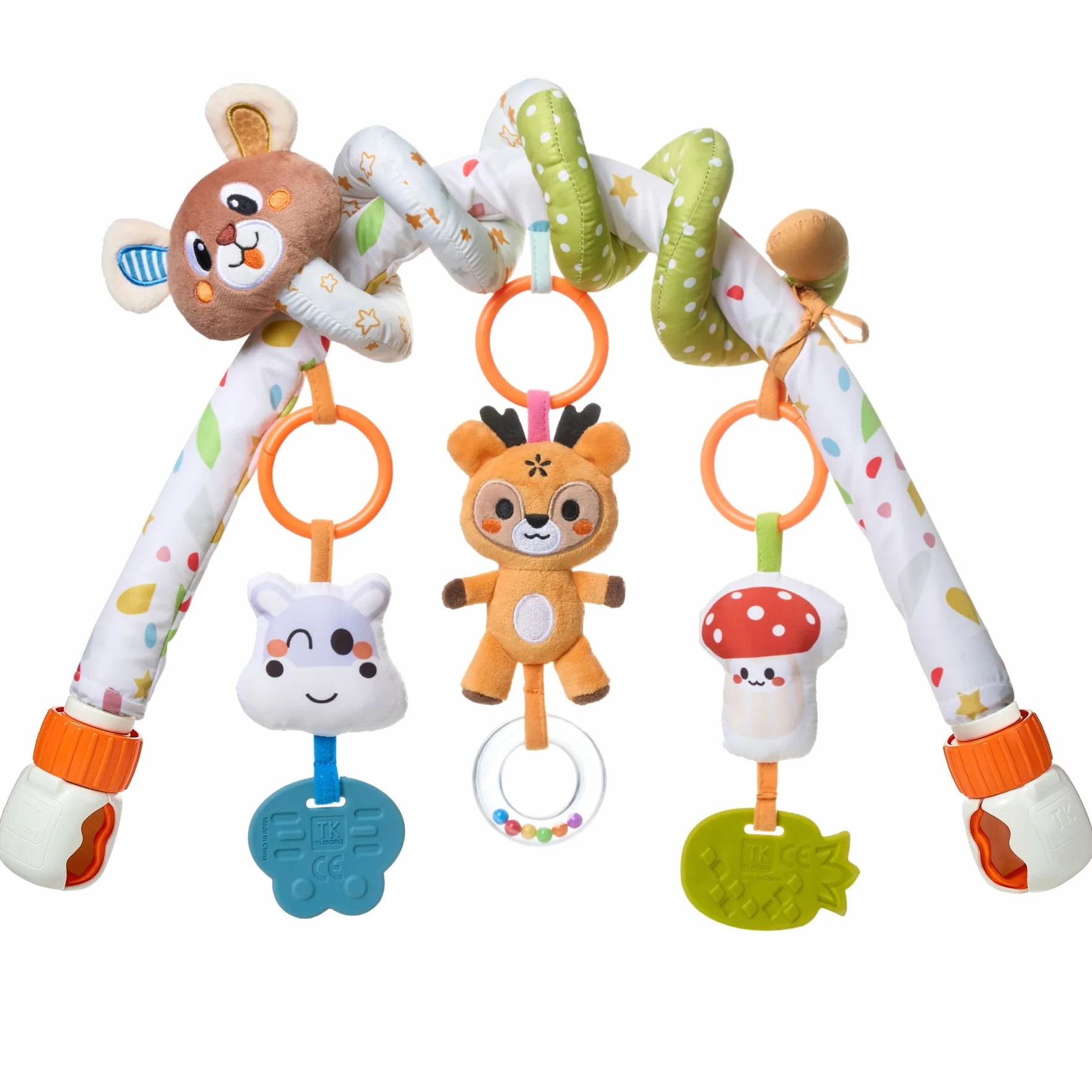 TUMAMA Arco Passeggino con Giocattolo a Spirale 0 3 6 9 12 Mesi Baby Arco Lettino Gioco seggiolino Auto Clip Giocare Arco sensoriale sonaglio Giocattolo Neonato Regalo