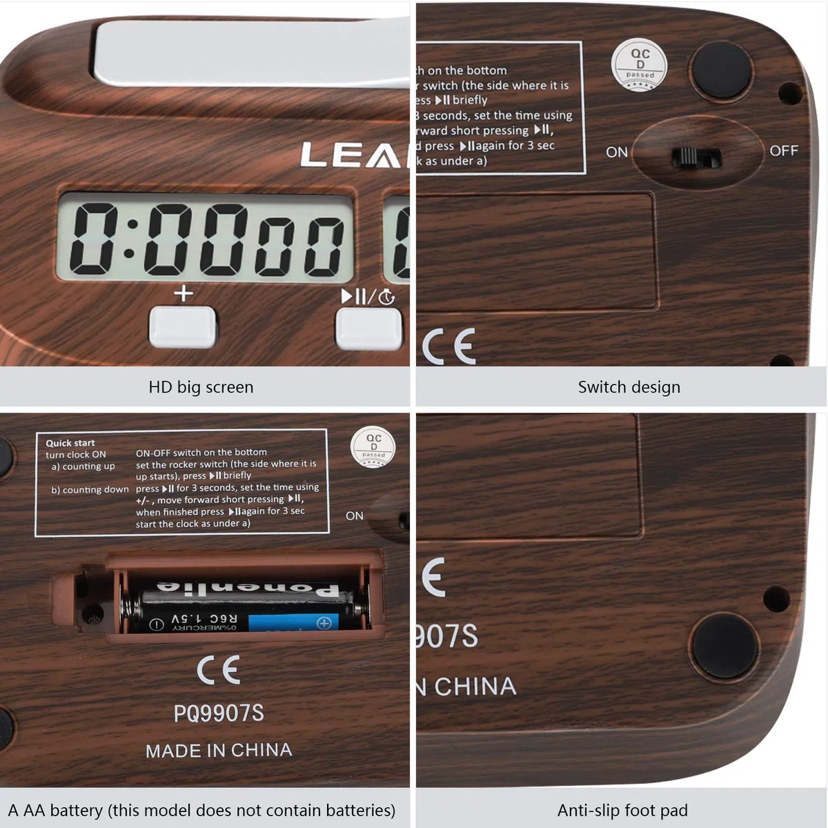 LEAP Orologio da Scacchi per Giochi da Viaggio, Timer Scacchi Professionale Conto alla Rovescia, Orologio Timer da Corsa, Mini Display Digitale Multifunzione da Viaggio