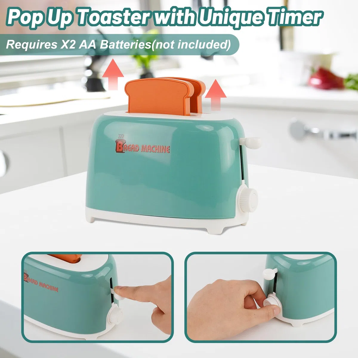Set Elettrodomestici Cucina Bambini Con Rumori Colazione Tostapane Caffettiera Giocattoli Sbattitore Educativo Caffè Espresso Mini Gioco Accessori Playtive Panettiera Gelateria Finto Cibo 3+ Anni