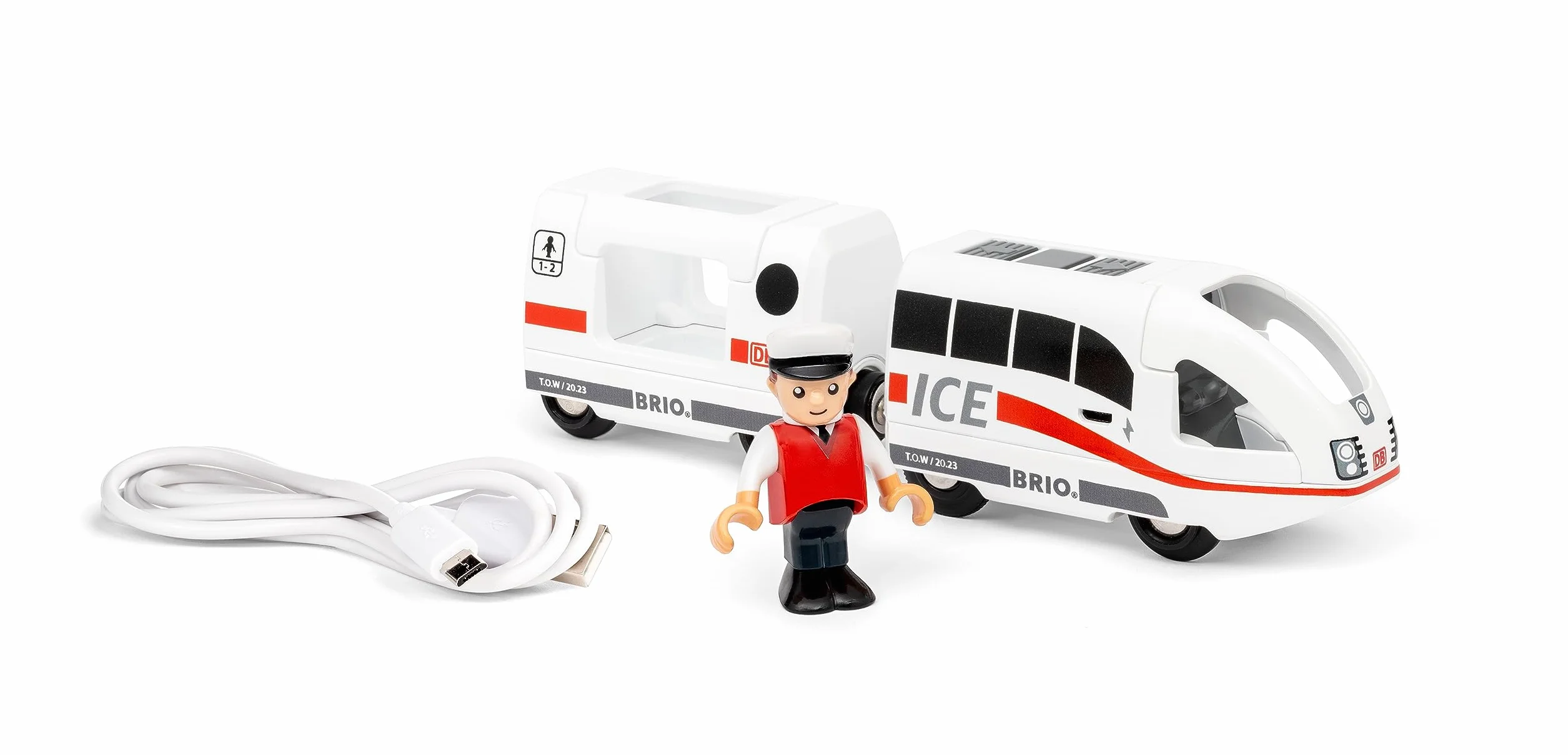 BRIO World - 36088 Trains of the World ICE Accurate Travel Train - Locomotiva giocattolo a batteria per bambini dai 3 anni in su