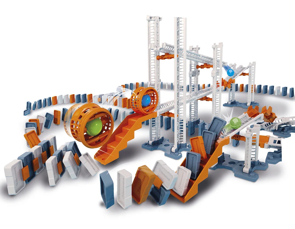 Clementoni - 19261 - Action & Reaction - Effetto Domino - Set Di Costruzioni, Pista Biglie Per Bambini, Marble Run, Gioco Scientifico 8 Anni, Set Espansione (Versione Italiana) - Made In Italy