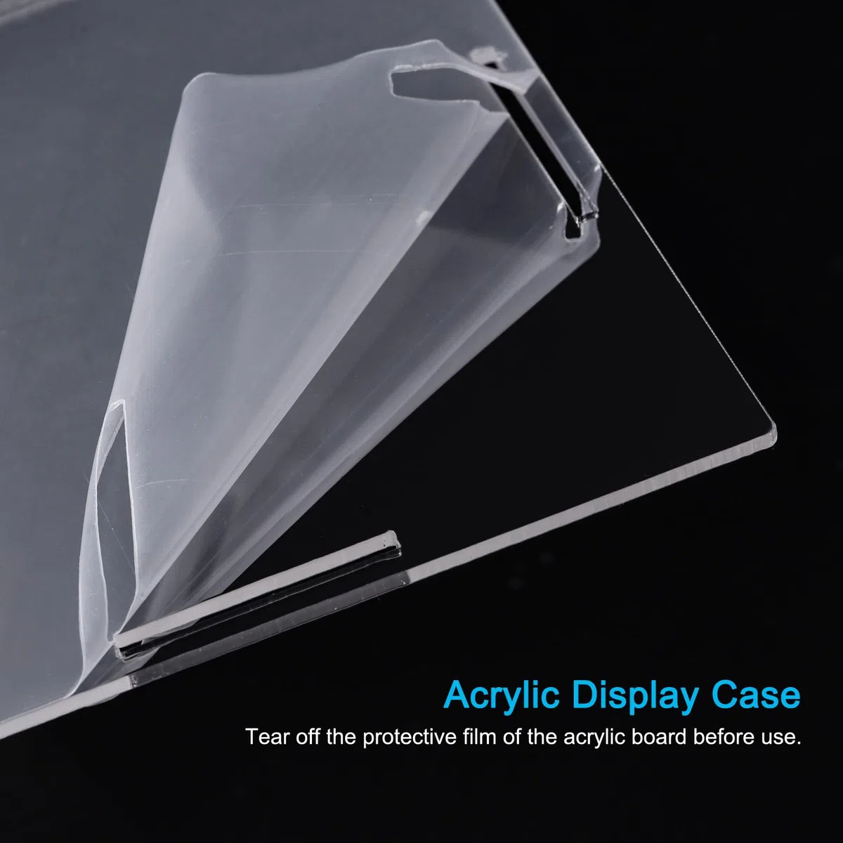 sourcing map - Vetrina in acrilico con custodia in plastica a cubo, scatola di stoccaggio trasparente piccola, assemblaggio antipolvere, vetrina 41x21x20.5cm per articoli da collezione