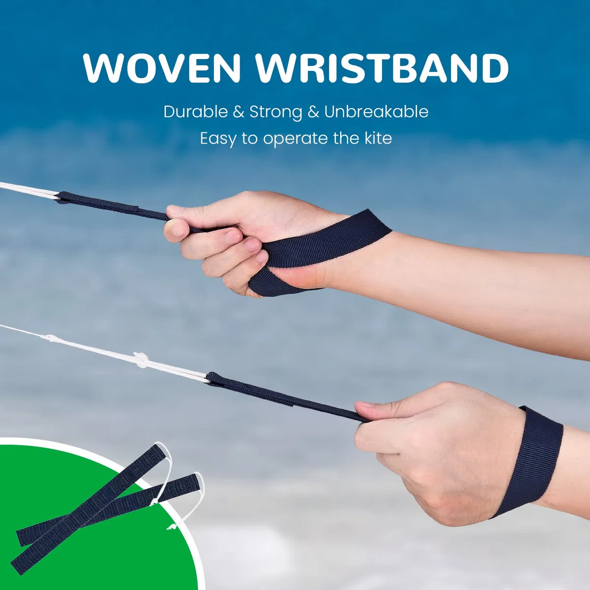 Kwasyo Aquilone Parafoil da esterno da 2,5 m, doppia linea, paracadute da spiaggia, con manico, lunghezza 30 m