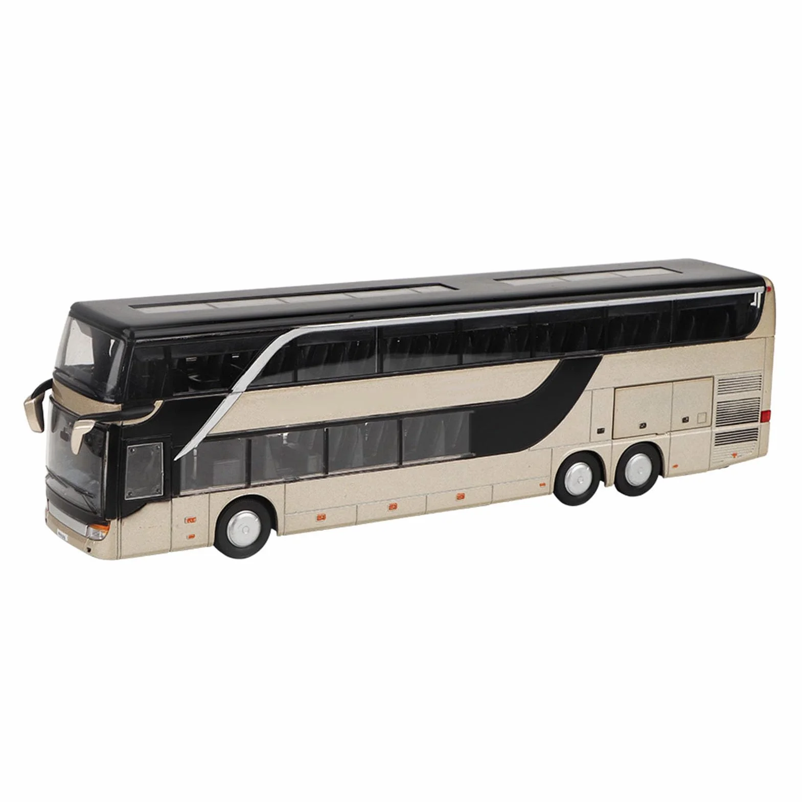 Naroote Elettrico 1:32 in Lega di Autobus a Due Piani Modello Giocattolo Resistenza Alla Caduta LED Musica per Bambini Modello di Auto Giocattolo (GOLD)