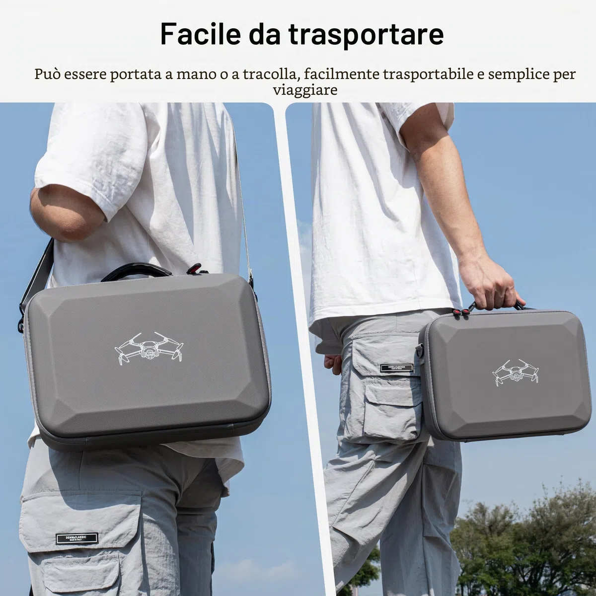 STARTRC Borsa da Viaggio Portatile per DJI Mini 4 Pro Accessori, Fly More Combo (per RC 2 Controller) Drone Borsa a Tracolla, Grigio, Set di Valigie