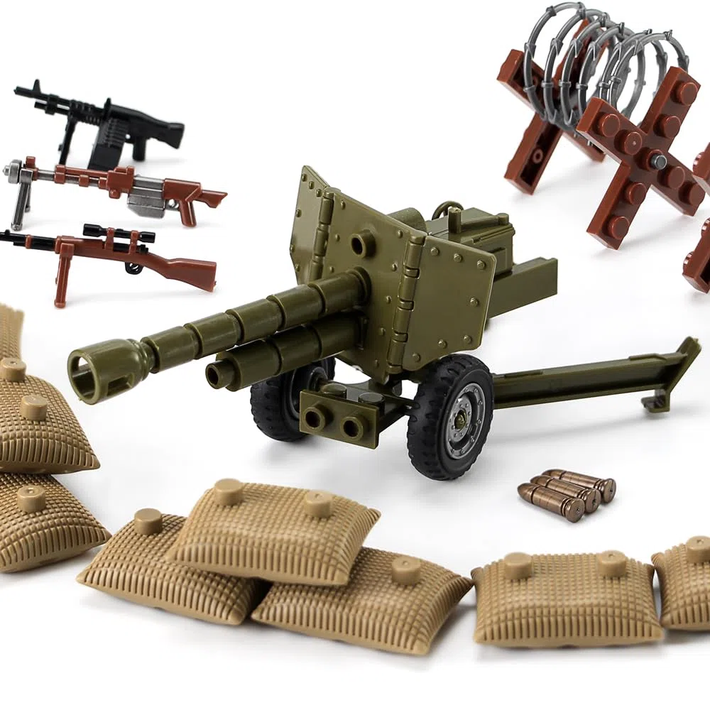 Pacchetto di armi WW2 Set di blocchi di costruzione di giocattoli militari per figure di soldati Pacchetto di modelli di equipaggiamento dell'esercito Pezzi compatibili con le principali marche