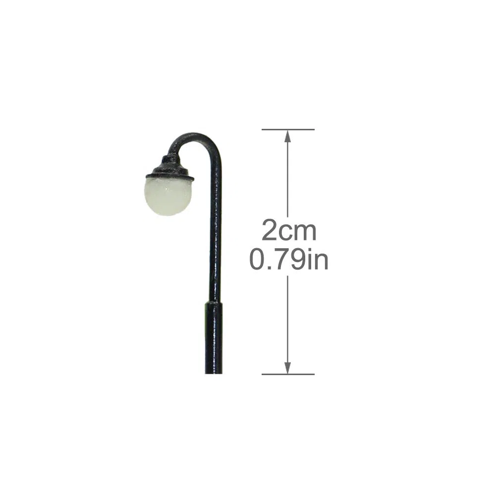 Evemodel LYM23 10pcs Modello Ferroviario Treno Lampada Post Street Lights Z Scale LED NUOVO Layout Edificio