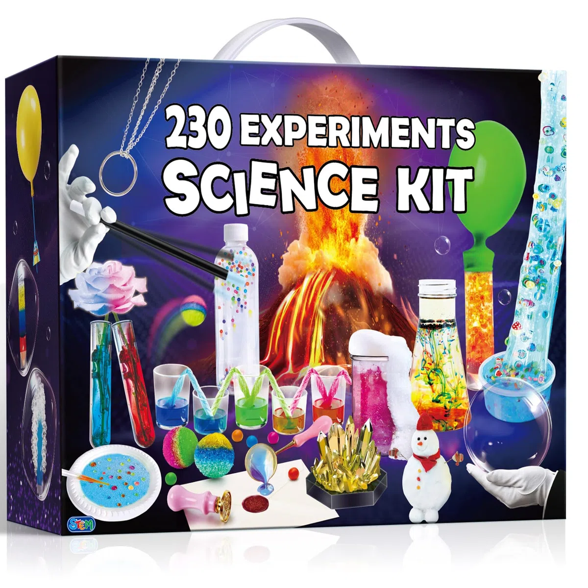 PATIFEED 230 Esperimenti Kit Scienza per Bambini Ragazzi Ragazze Regali Idea S.T.E.M Giocattoli con Magia Chimica Set Cristallo Crescente Fisica Vulcano