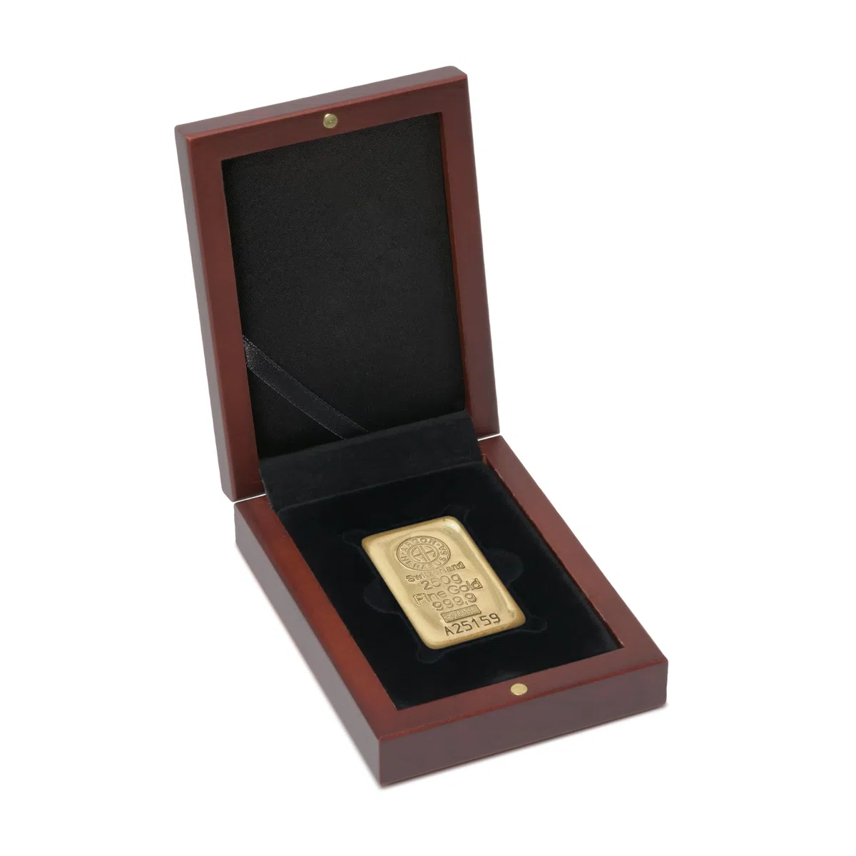 Leuchtturm 368375 Astuccio per Monete Volterra per 1x lingotto d'oro 250 g - Aspetto Legno di Mogano - 120 x 90 x 34 mm